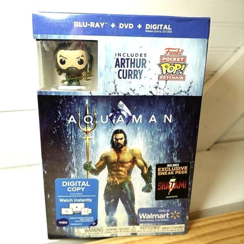New Unopenedโ Aquaman Bluray DVD & Digital Gift Box Set Funko Pop Sealed